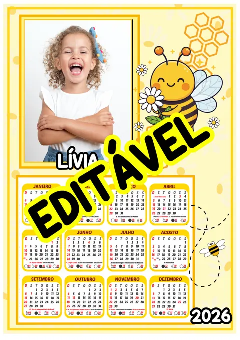 Calendários editáveis pelo canva — capa do material