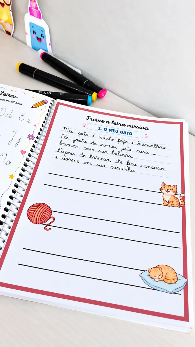 Caligrafia Cursiva – Apostila de Atividades em PDF — amostra 1: 💖 Incentive o desenvolvimento da escrita cursiva com…