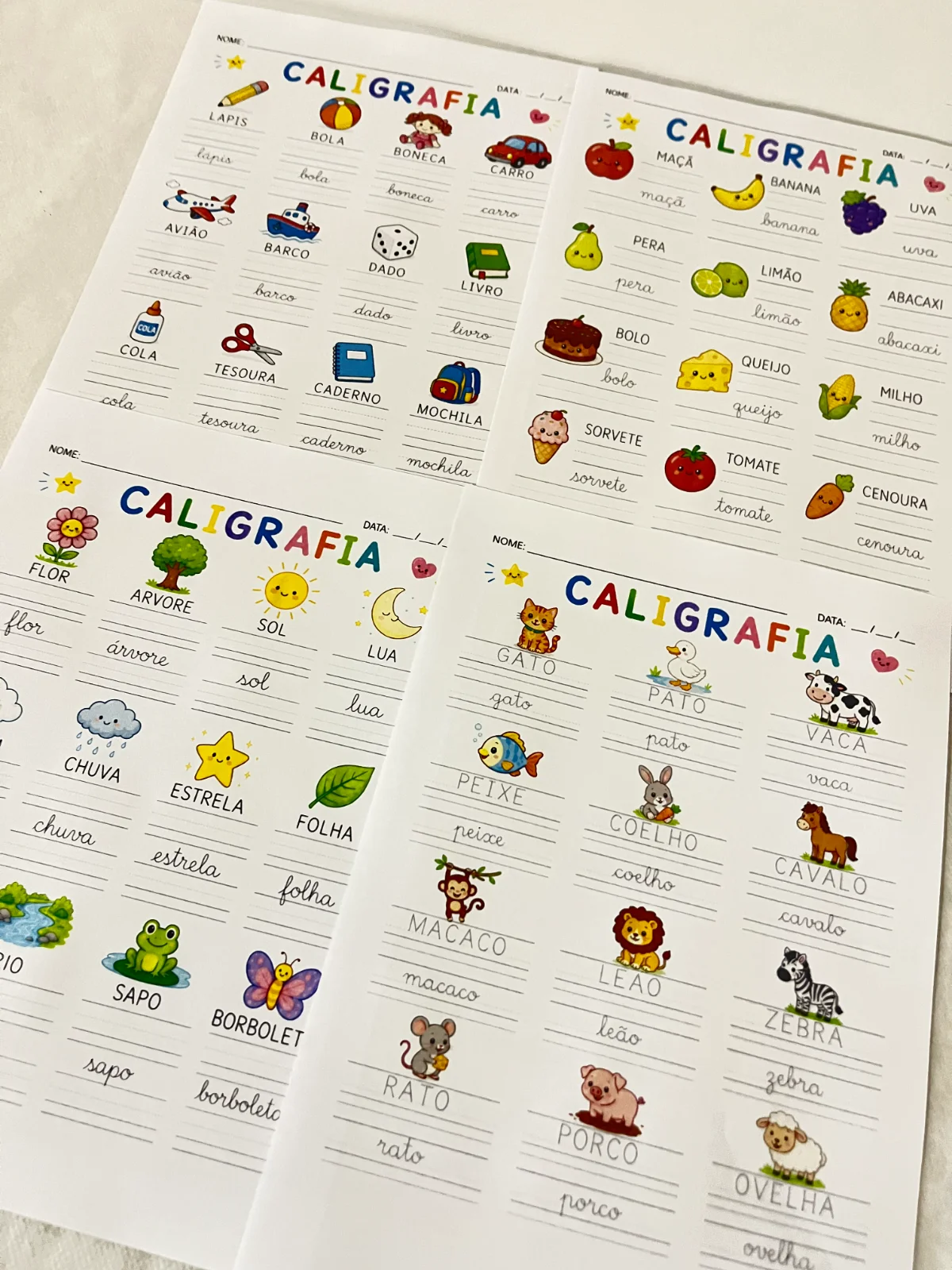 Caligrafia Palavras para Alfabetização – Atividades de Escrita para Imprimir — amostra 2: Uma atividade de caligrafia…