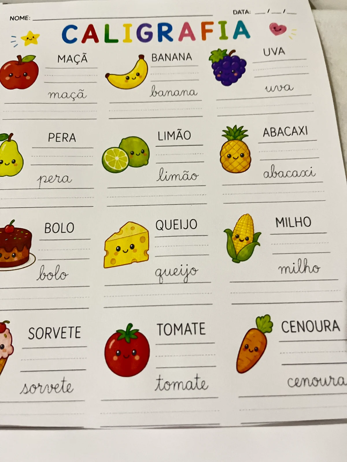 Caligrafia Palavras para Alfabetização – Atividades de Escrita para Imprimir — amostra 4: Uma atividade de caligrafia…