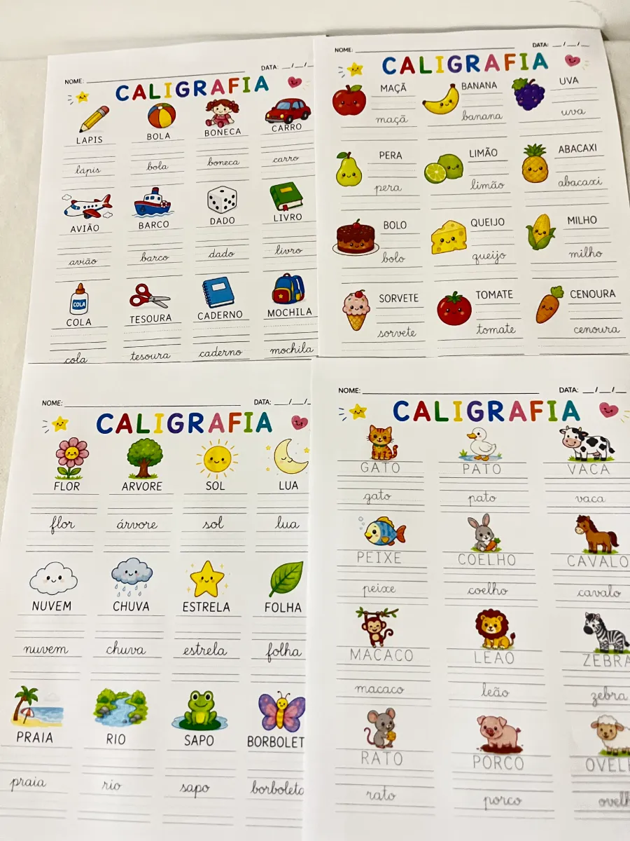 Caligrafia Palavras para Alfabetização – Atividades de Escrita para Imprimir — amostra 1: Uma atividade de caligrafia…