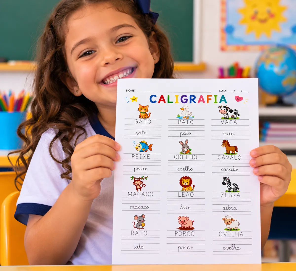Caligrafia Palavras para Alfabetização – Atividades de Escrita para Imprimir — Atividades para 1º ano: Uma atividade de…