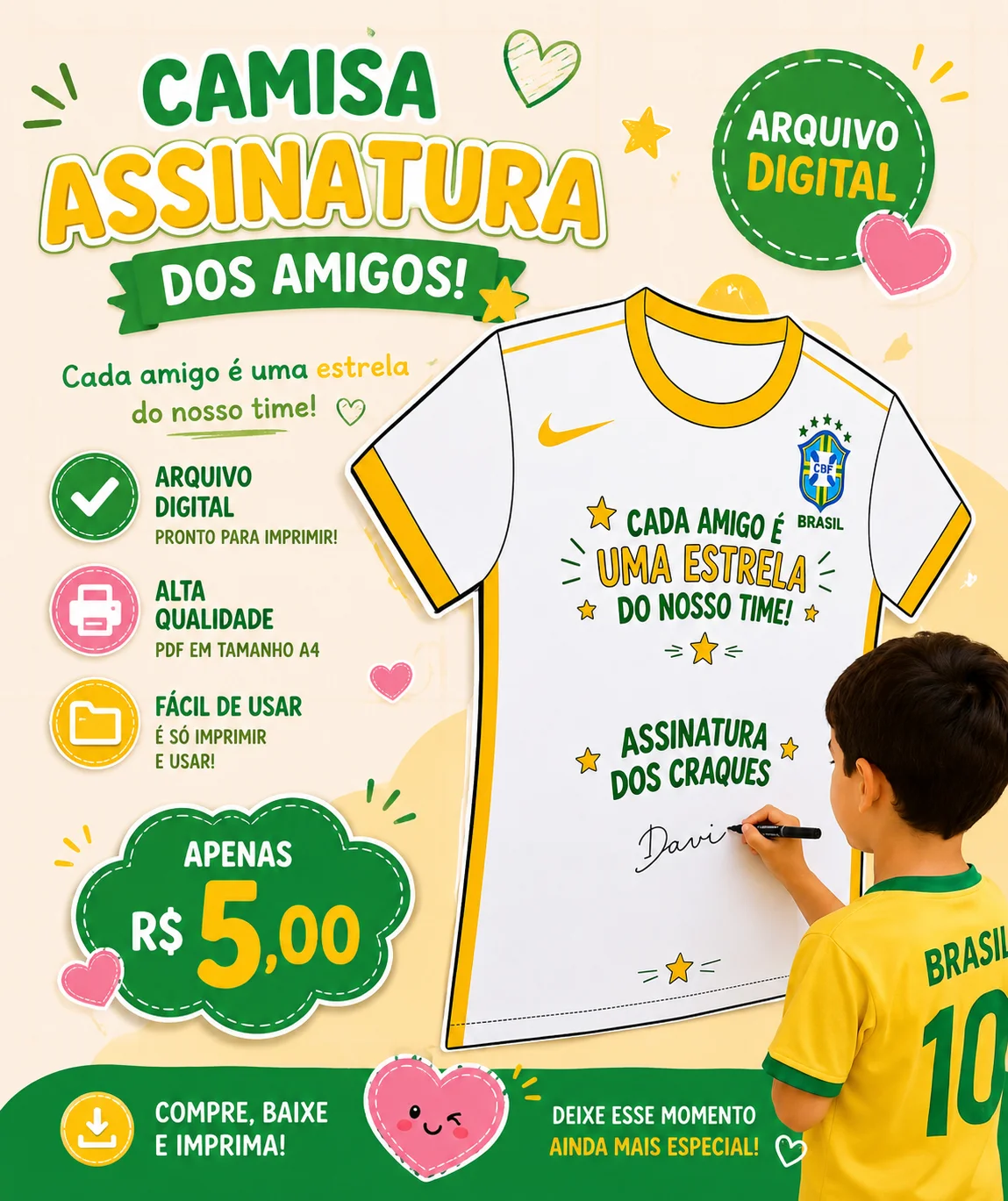 ⭐️⚽ CAMISA ASSINATURA DOS AMIGOS ⚽⭐️ — capa do material