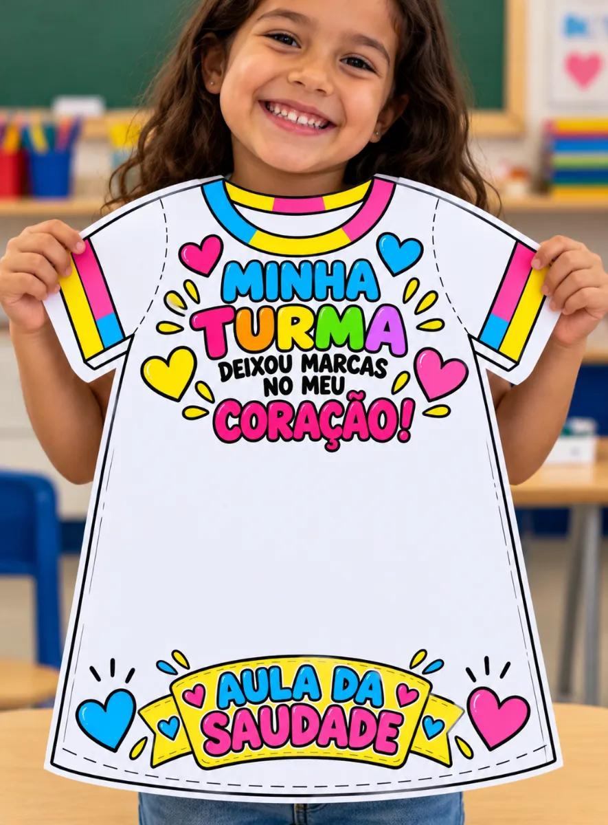 Camiseta da Saudade para Imprimir em PDF — Atividades para Educação Infantil: Camiseta da Saudade em PDF para imprimir