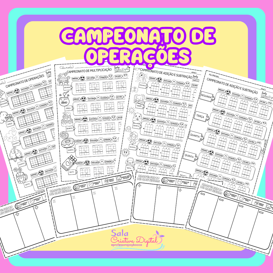Campeonato das quatro operações – 3°ao 5° ano — Matemática para Todas as séries: O Campeonato de Operações é uma proposta…