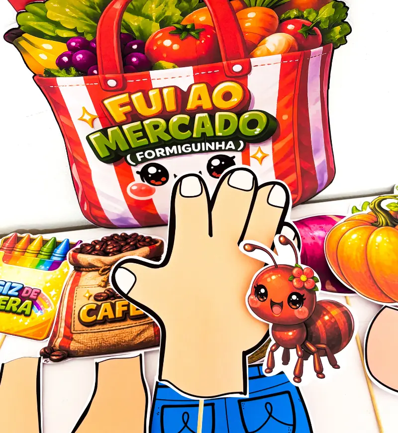 Cantiga da Formiguinha na Sacola: Fui ao Mercado em PDF — amostra 2: O que vem no material
