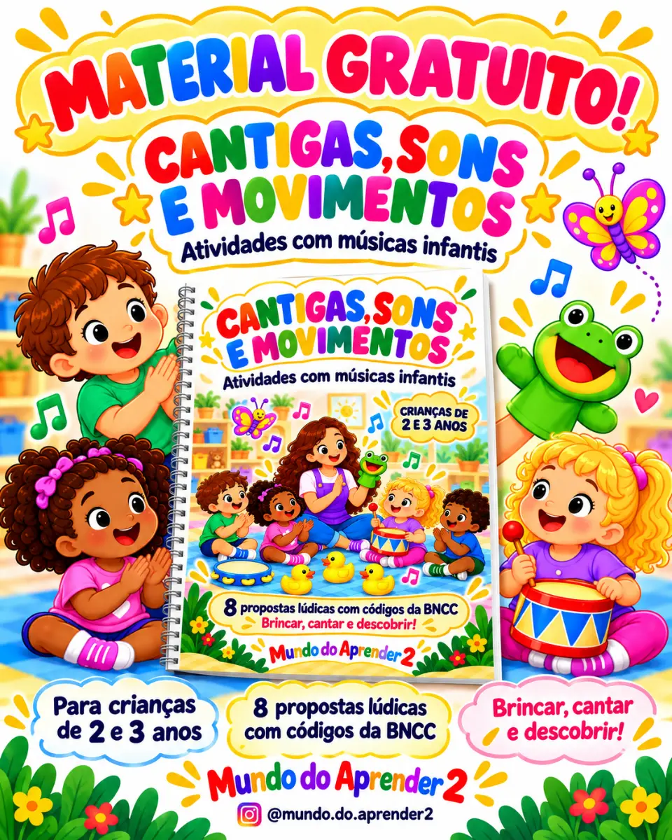 🎶🌈 CANTIGAS, SONS E MOVIMENTOS 🌈🎶 — Atividades para Educação Infantil: O Cantigas, Sons e Movimentos reúne 8 propostas…