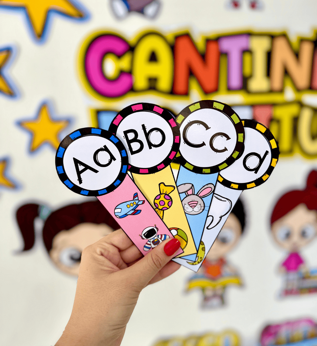 Cantinho da Leitura em PDF: Painel com Fichas para Alfabetização — amostra 1: Cantinho da Leitura para imprimir e usar na…