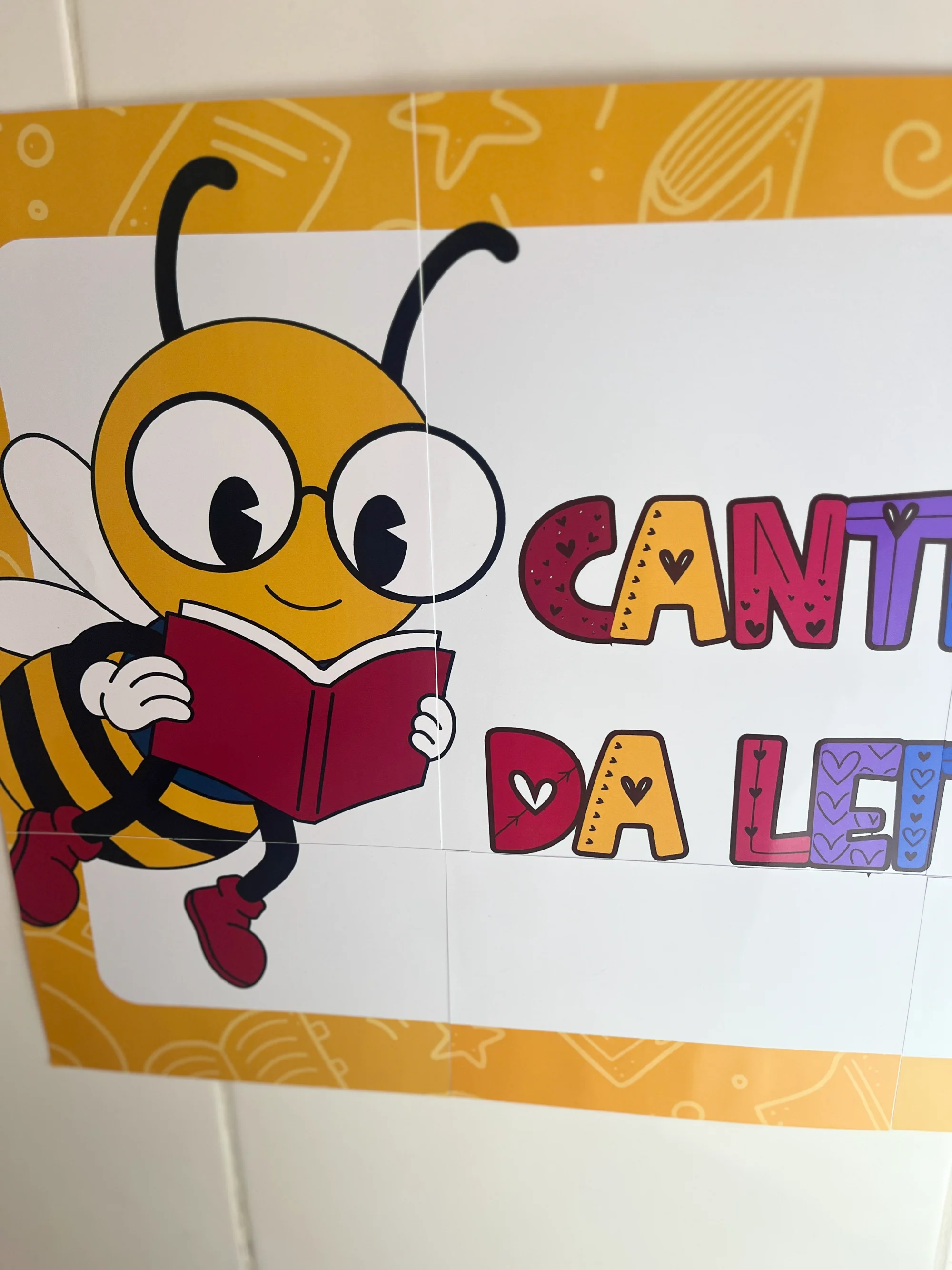 Cantinho da Leitura – Painel para Sala de Aula — amostra 1: Painel colorido Cantinho da Leitura com 8 páginas para imprimir…