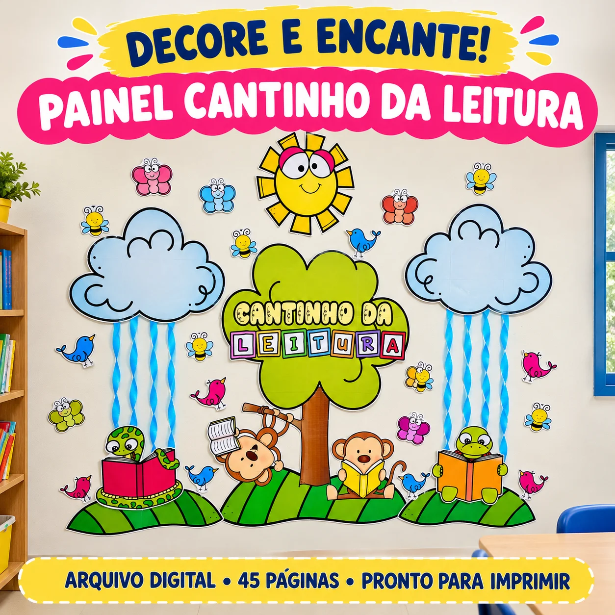 Cantinho da Leitura: Painel para Sala de Aula — Apostilas para Educação Infantil: Monte um cantinho da leitura acolhedor… Cantinho da Leitura: Painel para Sala de Aula — Apostilas para Educação Infantil: Monte um cantinho da leitura acolhedor…
