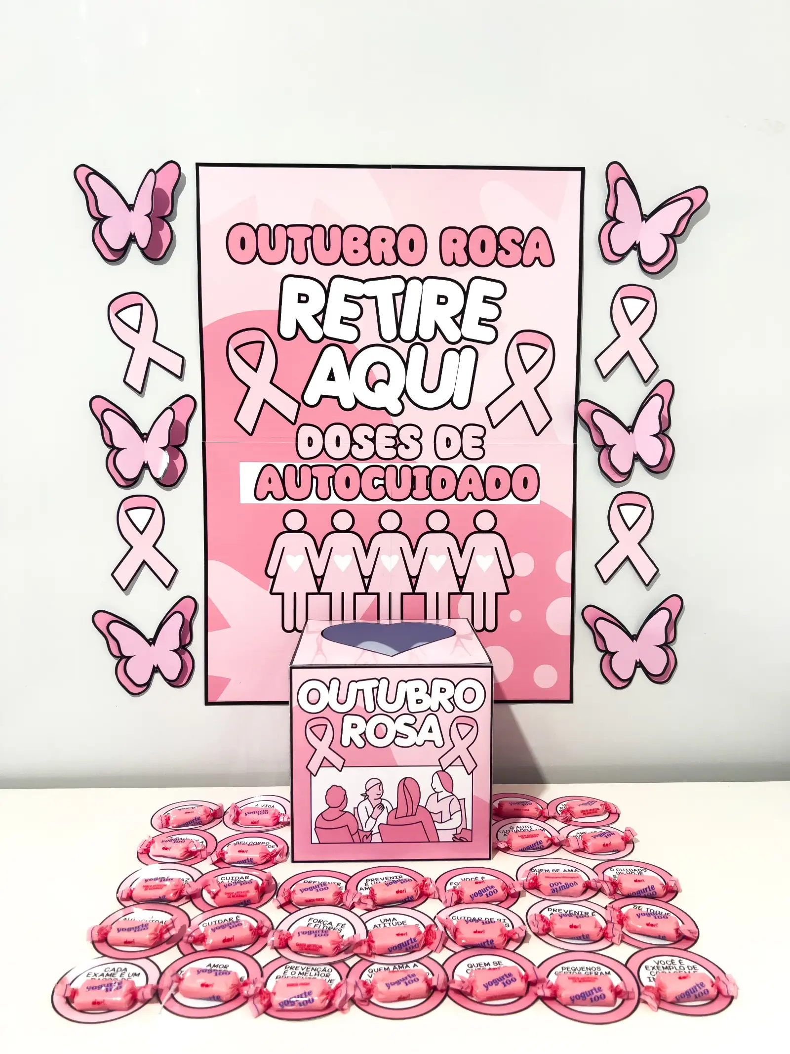 Cantinho Motivacional Outubro Rosa – 30 Fichas — amostra 1: Material pedagógico para apoiar a campanha de conscientização e…