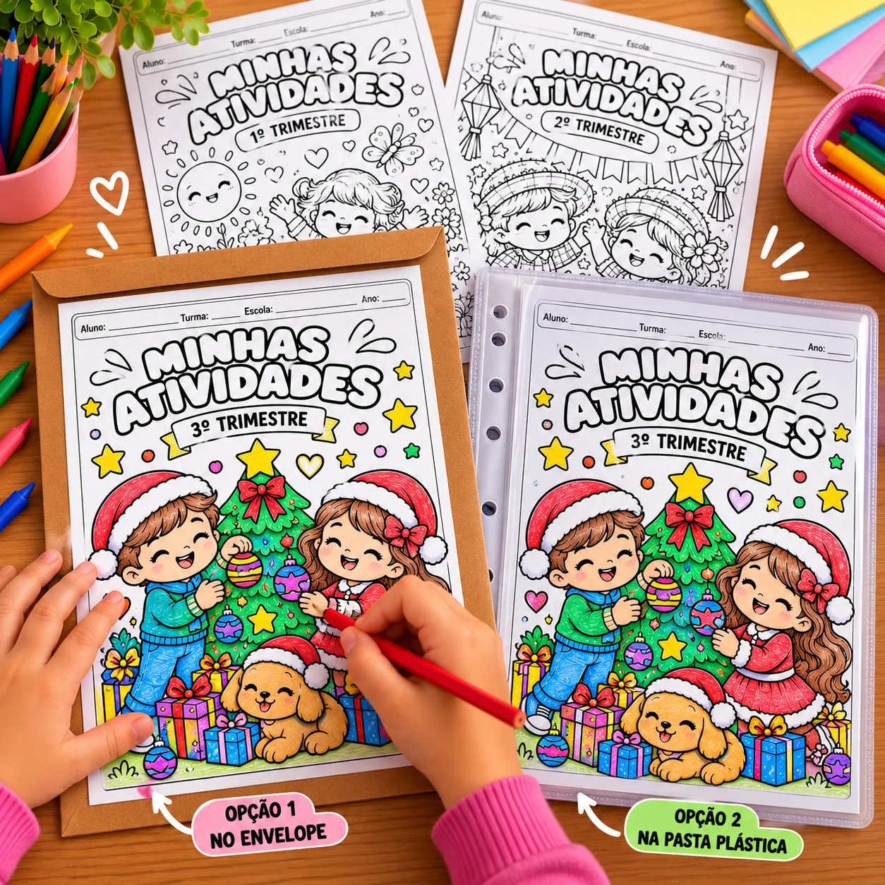 Capas de Atividades por Trimestre para Imprimir, Colorir e organizar — capa do material