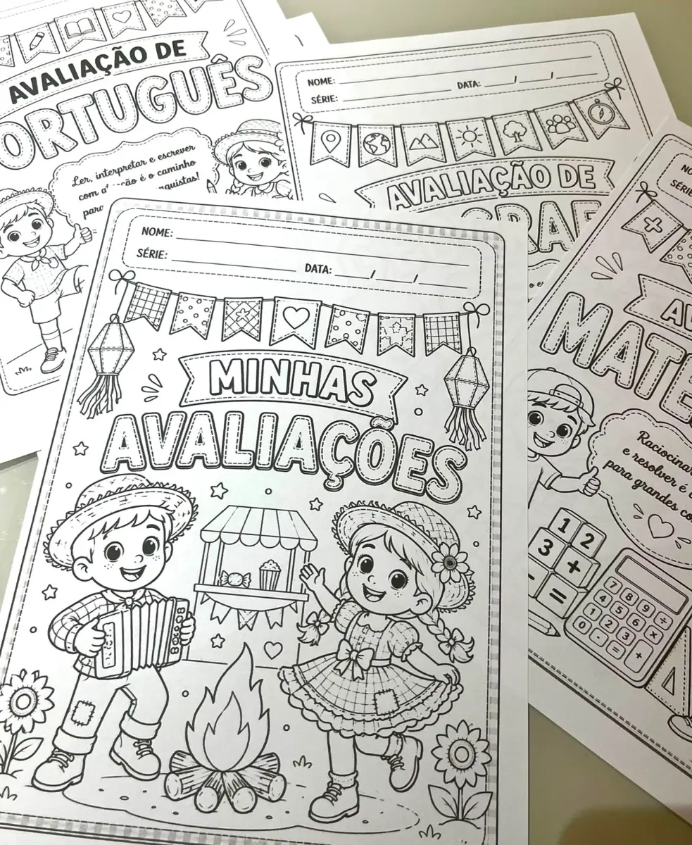 Capas de Avaliações Bimestrais - Tems Festa Junina — amostra 1: Chegou a forma mais criativa e encantadora de entregar as…