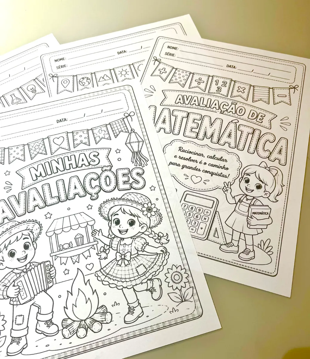 Capas de Avaliações Bimestrais - Tems Festa Junina — amostra 4: Chegou a forma mais criativa e encantadora de entregar as…