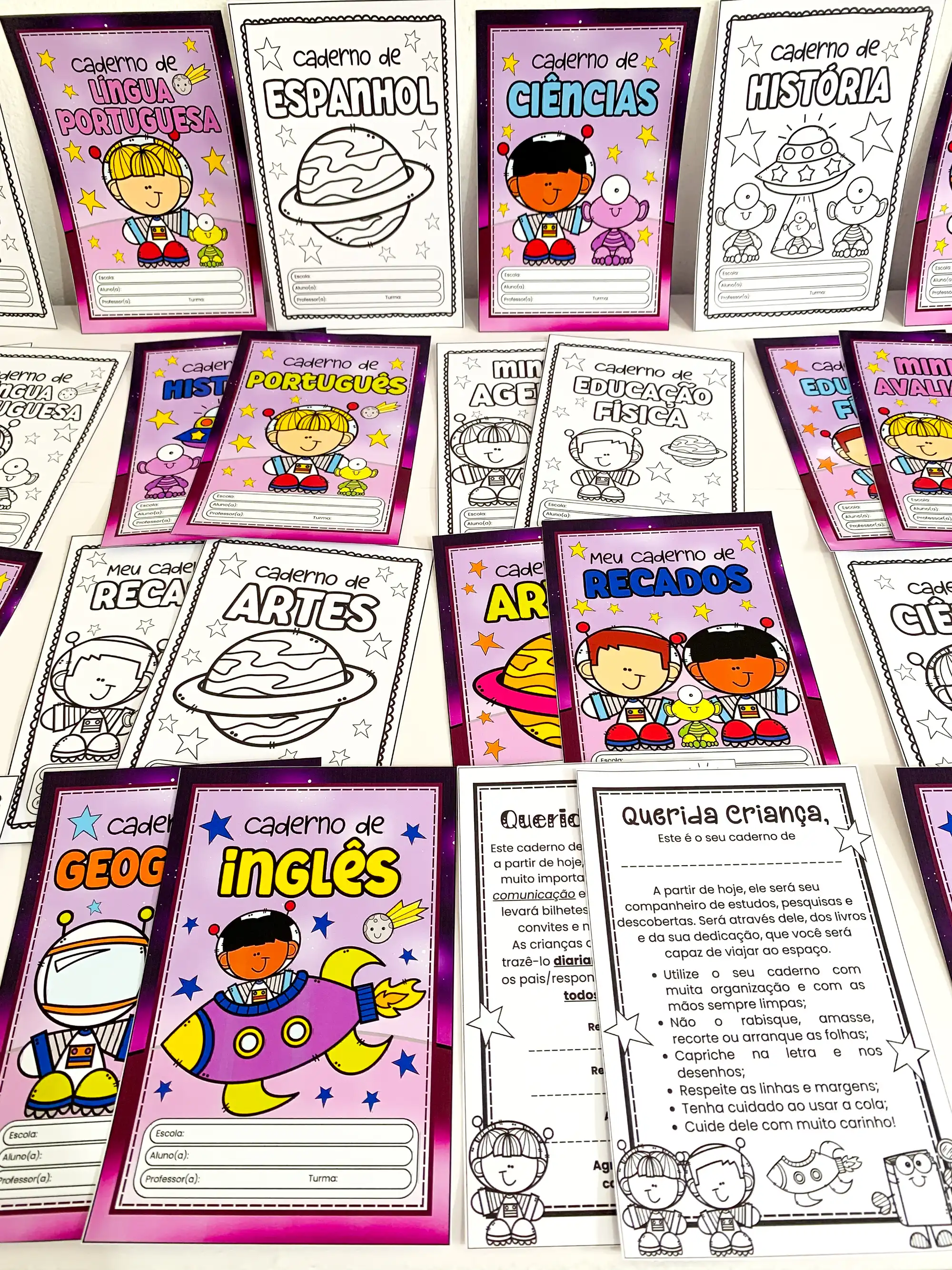 Capas de Caderno Astronauta Educação Infantil — capa do material