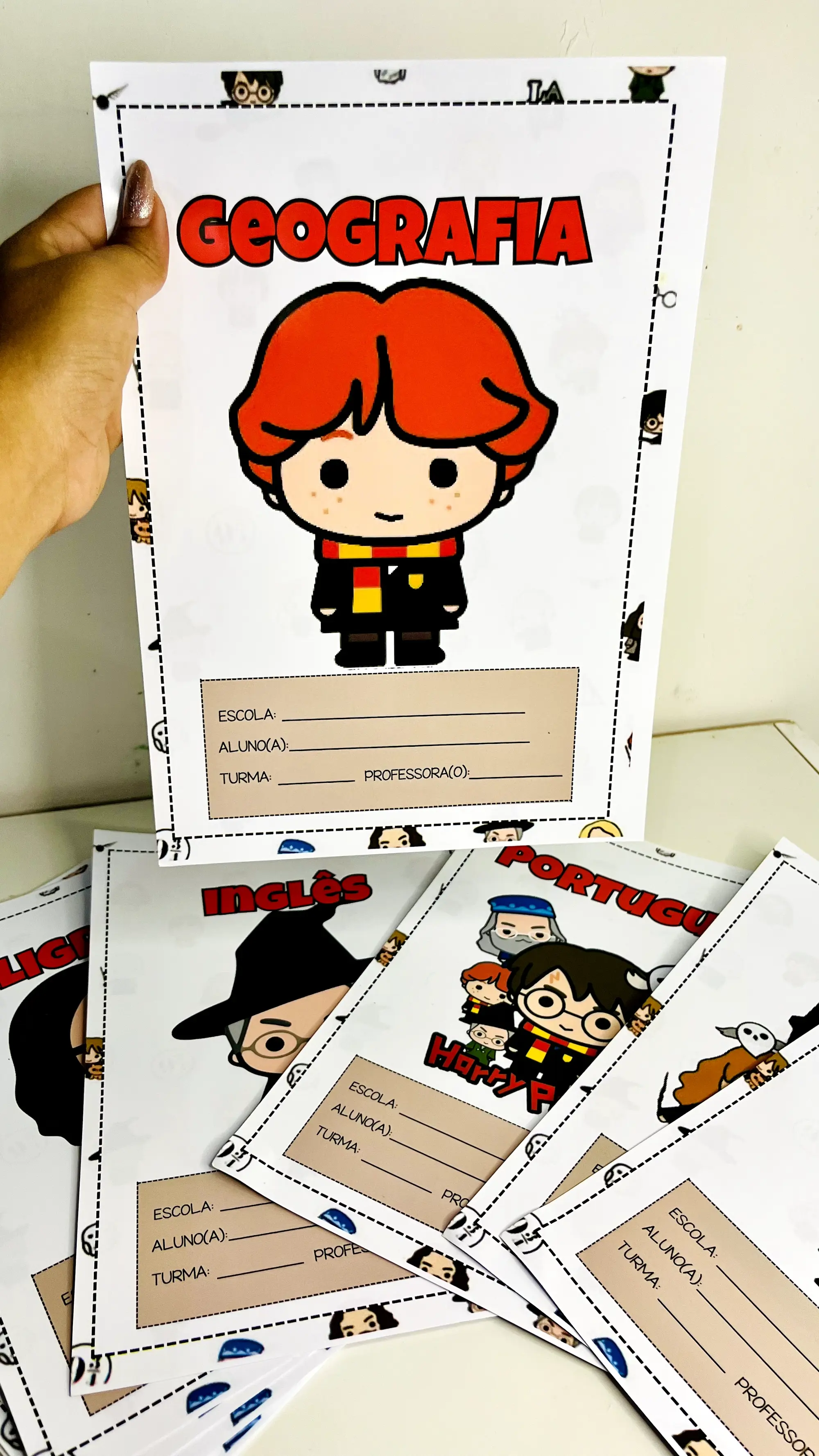 Capas Escolares Harry Potter – Educação Infantil e Anos Iniciais — amostra 2: Coleção de capas escolares temáticas…