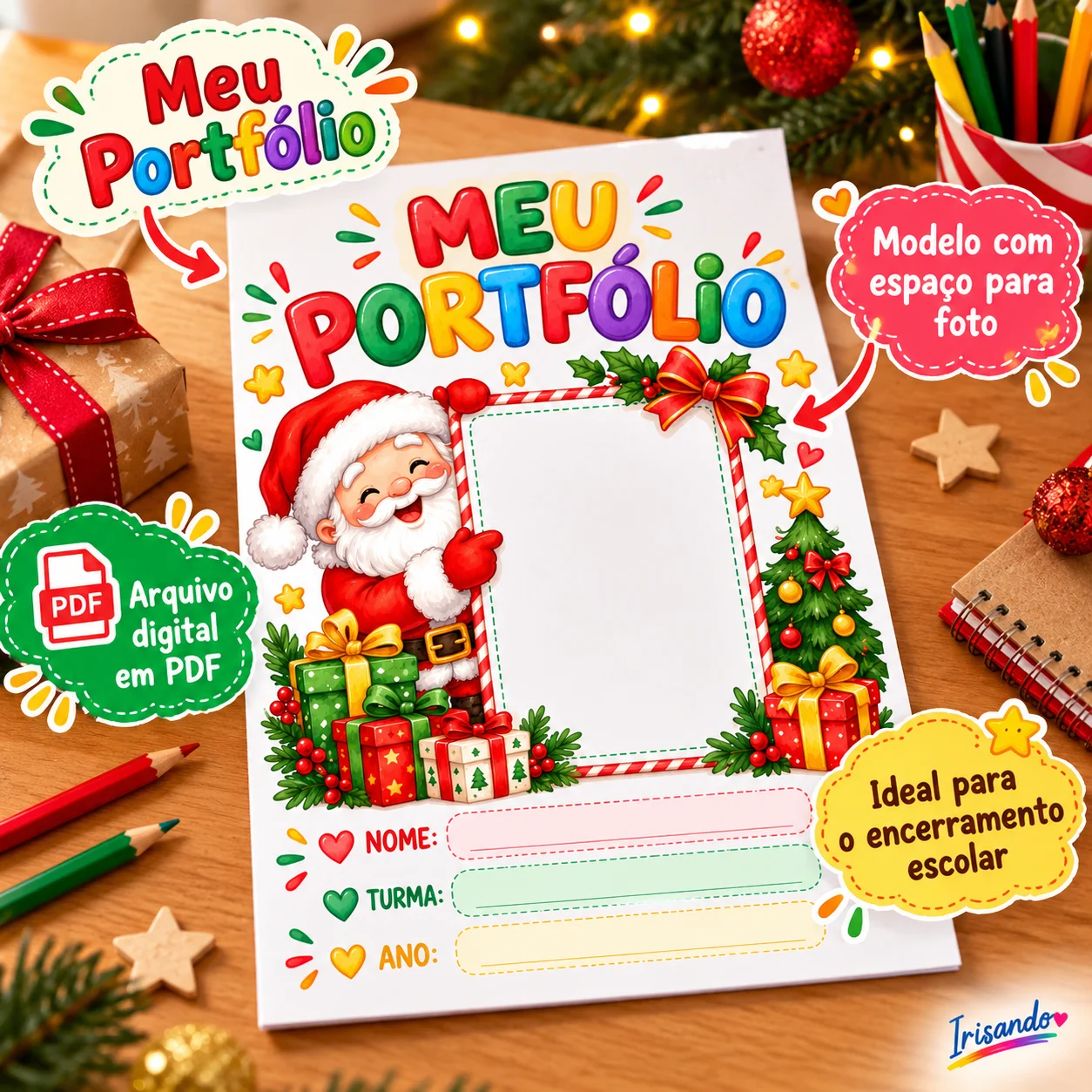 Capas Natalinas Encantadoras – 14 Modelos — amostra 1: O Natal chegou para deixar as produções dos alunos ainda mais…