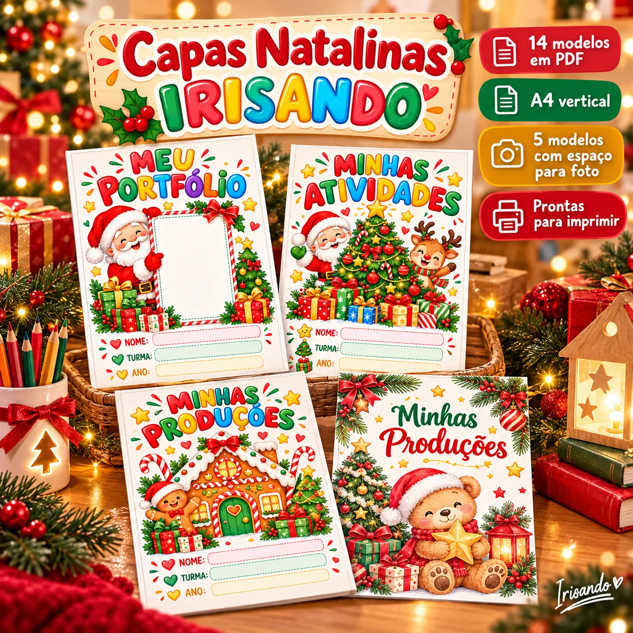 Capas Natalinas Encantadoras – 14 Modelos — capa do material