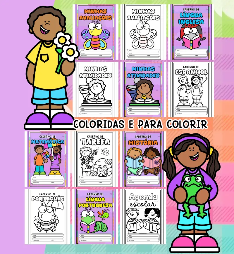 Capas para Caderno Jardim Encantado: Kit para Imprimir — amostra 1: Capas para Caderno com tema Jardim Encantado