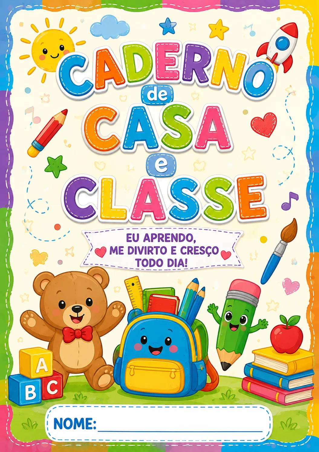 Capas para cadernos Educação Infantil e Fundamental. — amostra 2: Capas para cadernos Educação Infantil