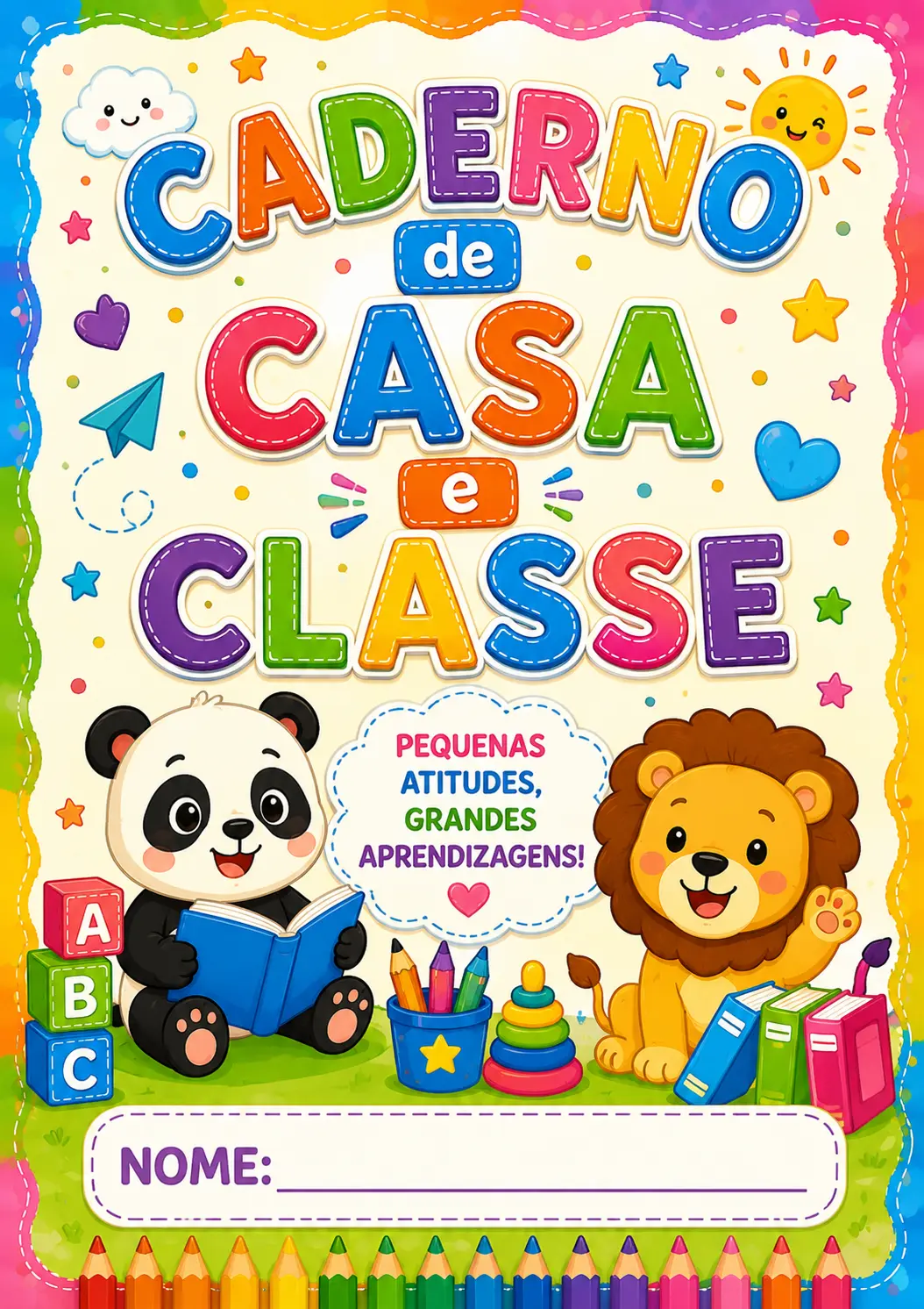 Capas para cadernos Educação Infantil e Fundamental. — amostra 3: Capas para cadernos Educação Infantil
