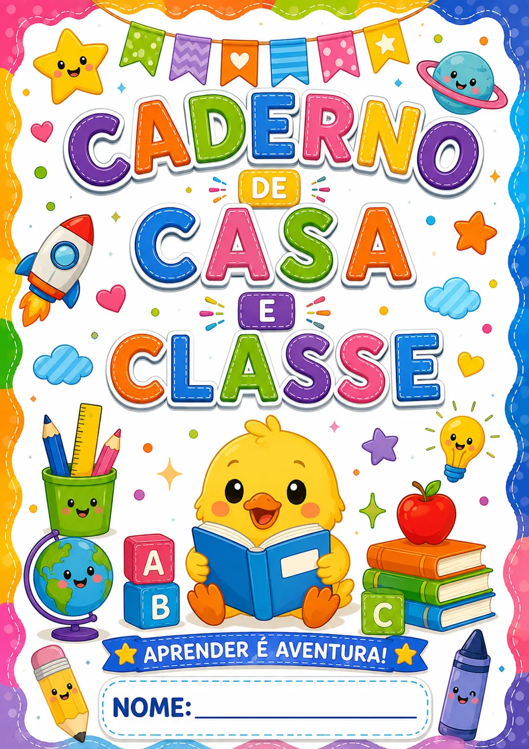 Capas para cadernos Educação Infantil e Fundamental. — amostra 5: Capas para cadernos Educação Infantil