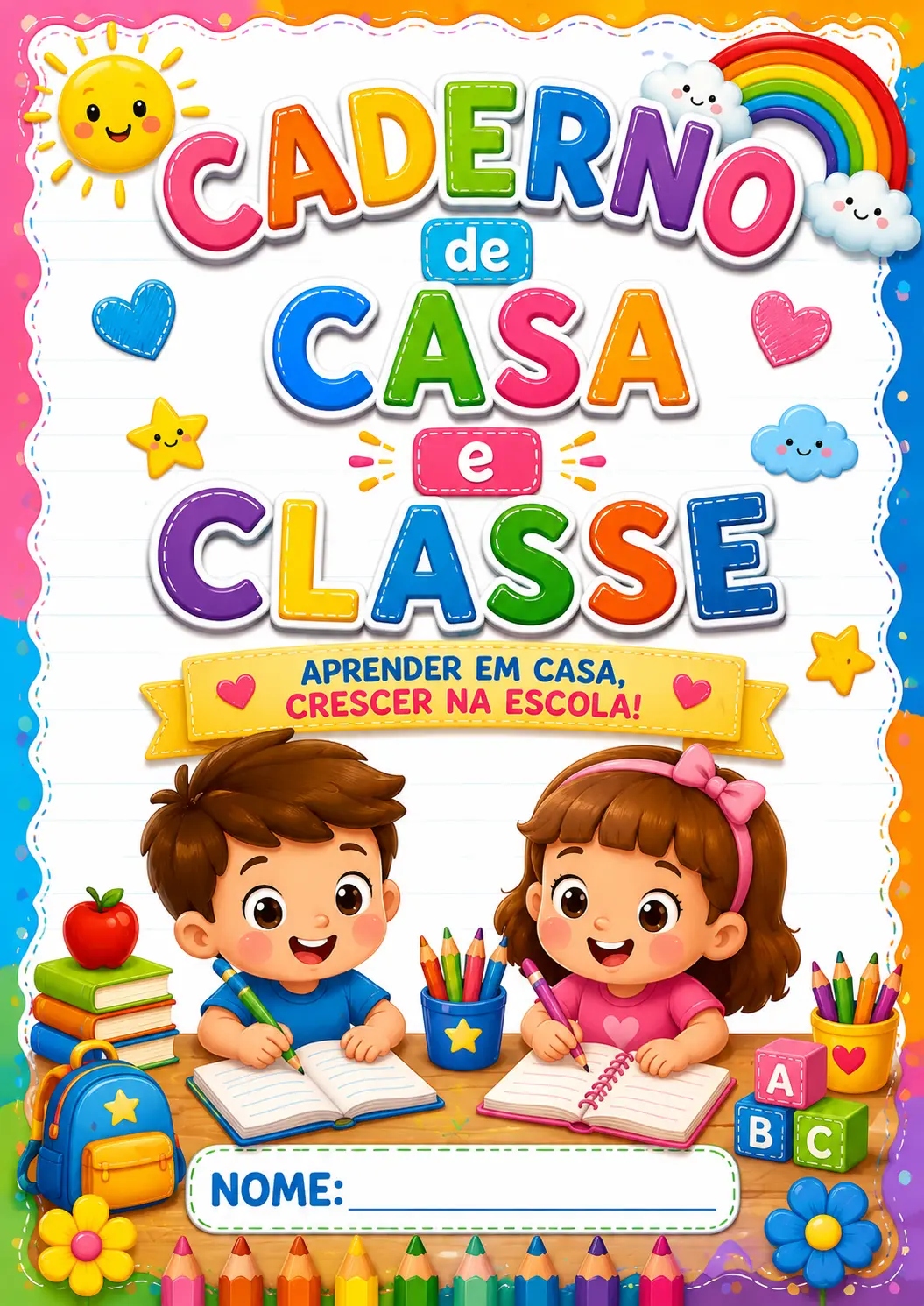 Capas para cadernos Educação Infantil e Fundamental. — amostra 6: Capas para cadernos Educação Infantil