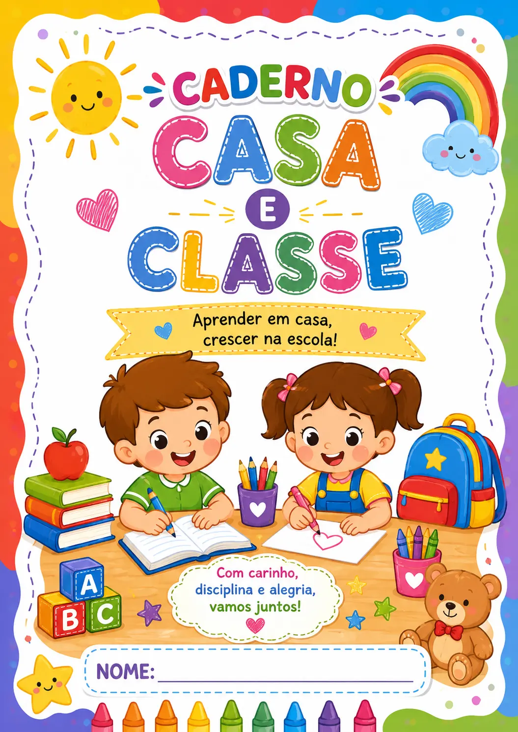 Capas para cadernos Educação Infantil e Fundamental. — amostra 7: Capas para cadernos Educação Infantil