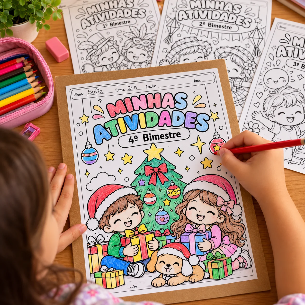 Capas para Envelopes de Atividades por Bimestre para Colorir — capa do material