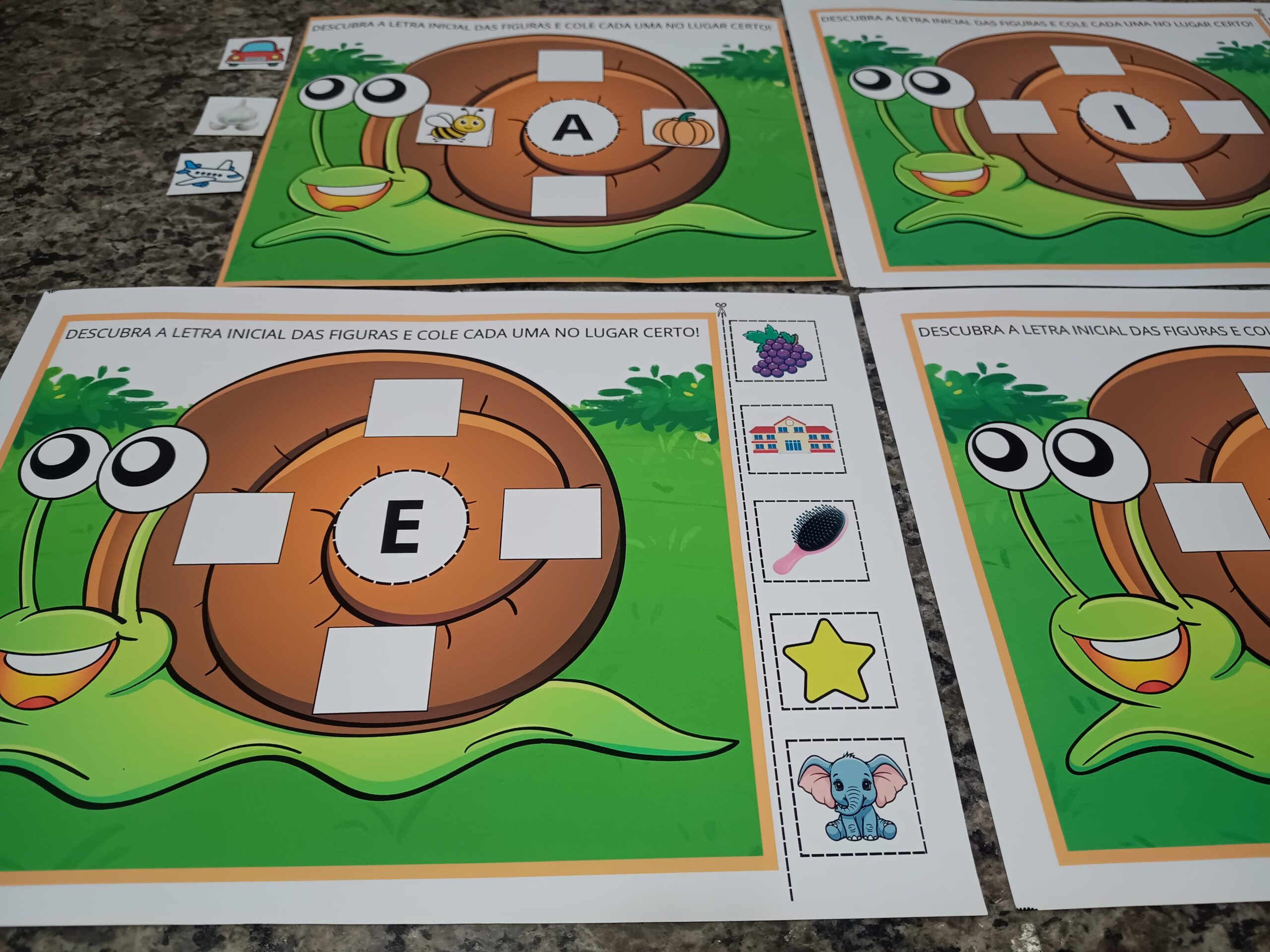 Caracol das vogais – PDF para Imprimir | Educação Infantil — amostra 4: Formato e entrega
