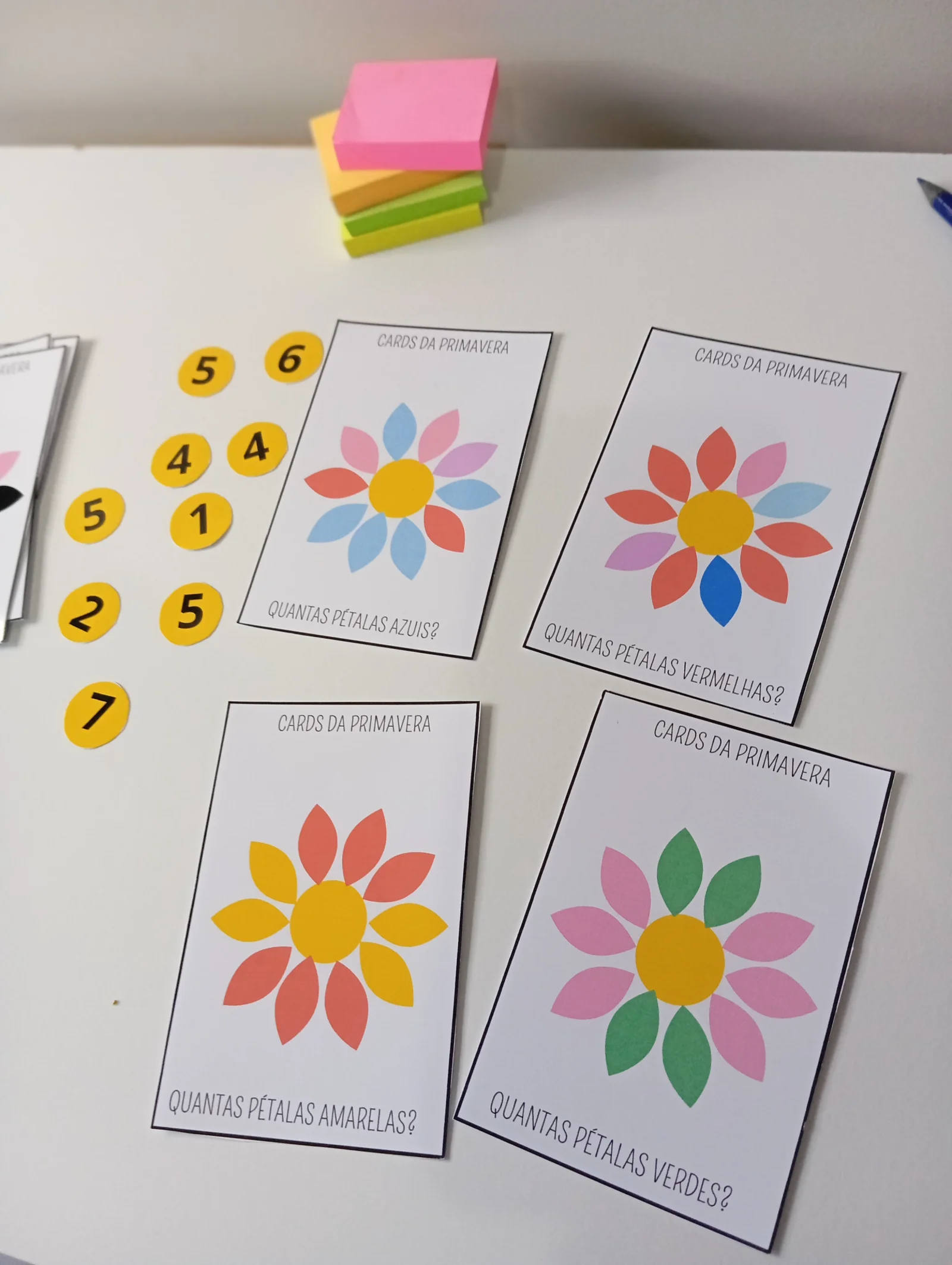 Cards da Primavera – Quantas Pétalas? Atividade de Contagem — Matemática para Educação Infantil: Cards da Primavera para…