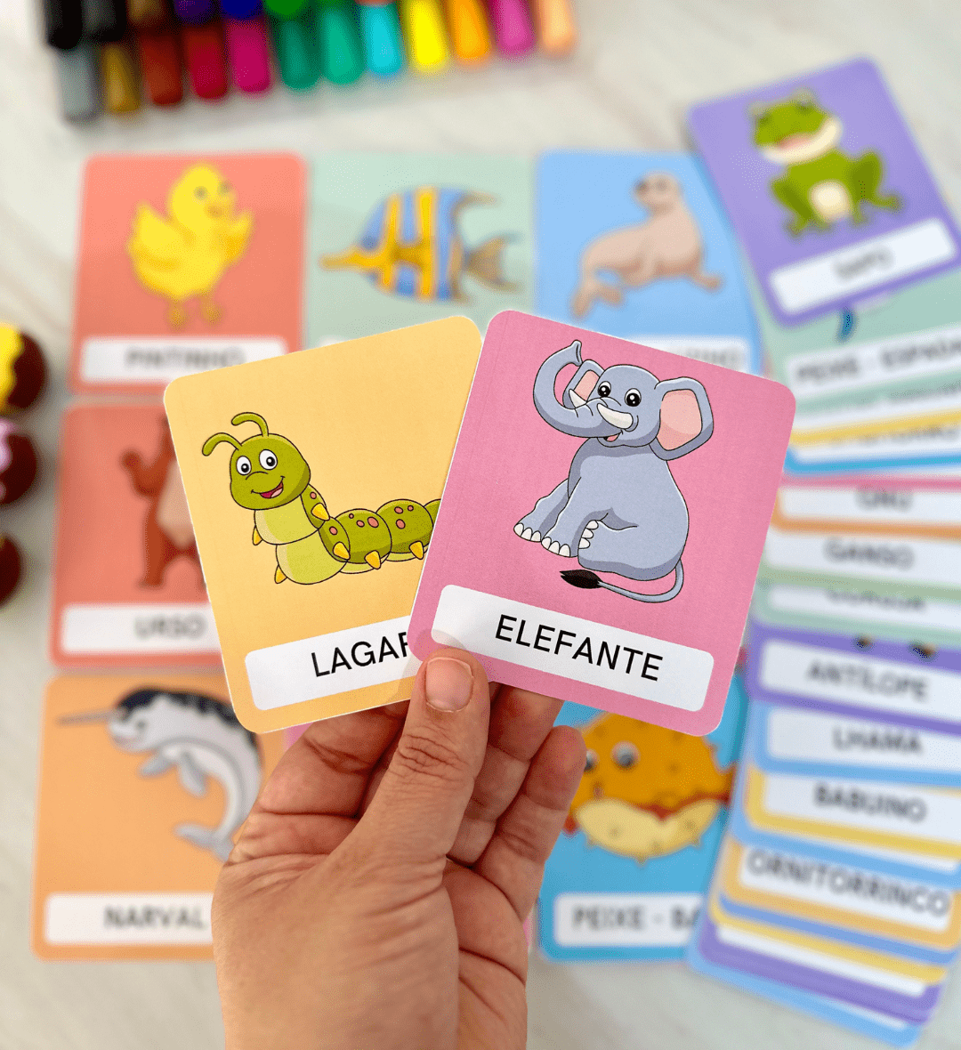 Cards de animais: 84 cartões em PDF para imprimir — amostra 4: Para quem é indicado e quais objetivos trabalhar