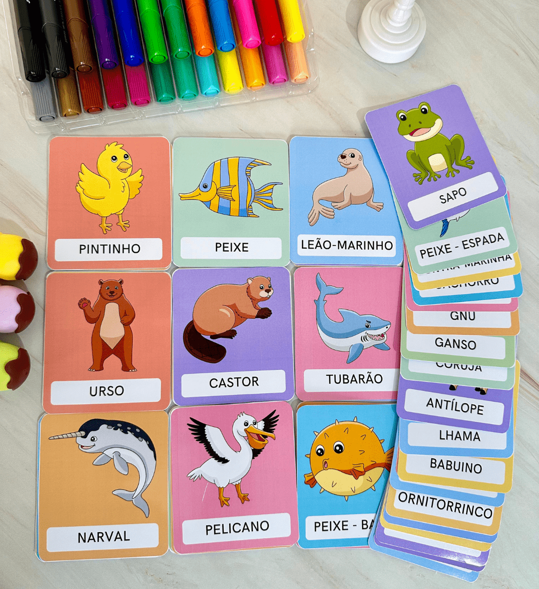 Cards de animais: 84 cartões em PDF para imprimir — amostra 5: Trabalhe o reconhecimento de animais e a ampliação do…