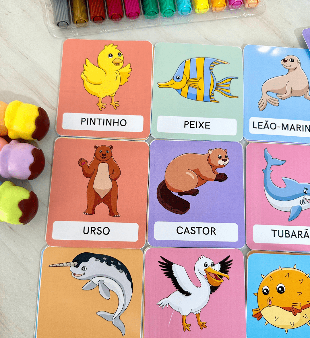 Cards de animais: 84 cartões em PDF para imprimir — amostra 6: Trabalhe o reconhecimento de animais e a ampliação do…