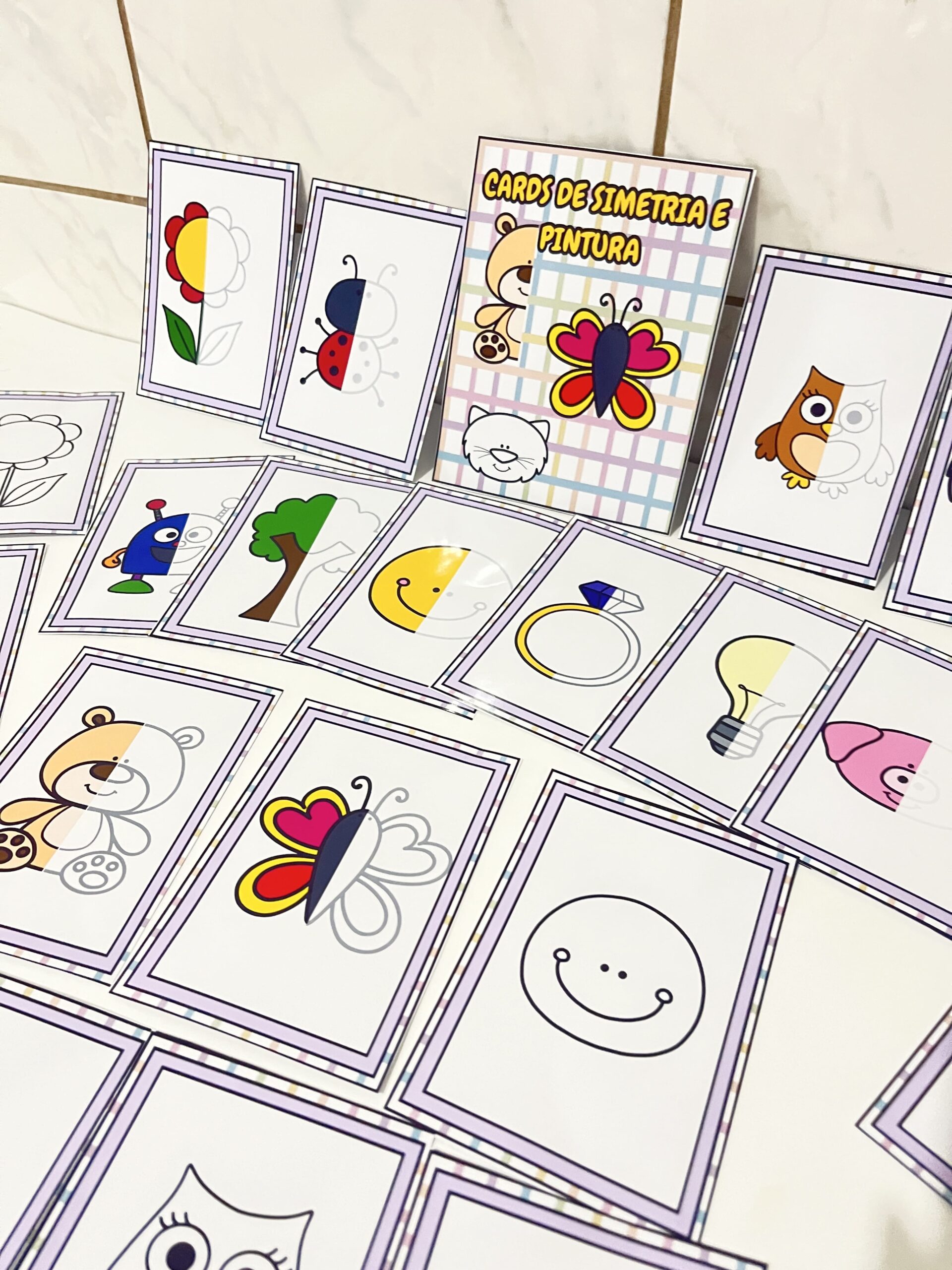 Cards de simetria e pintura atividade educativa infantil – Material Pedagógico — amostra 1: Sobre o CARDS DE SIMETRIA E…