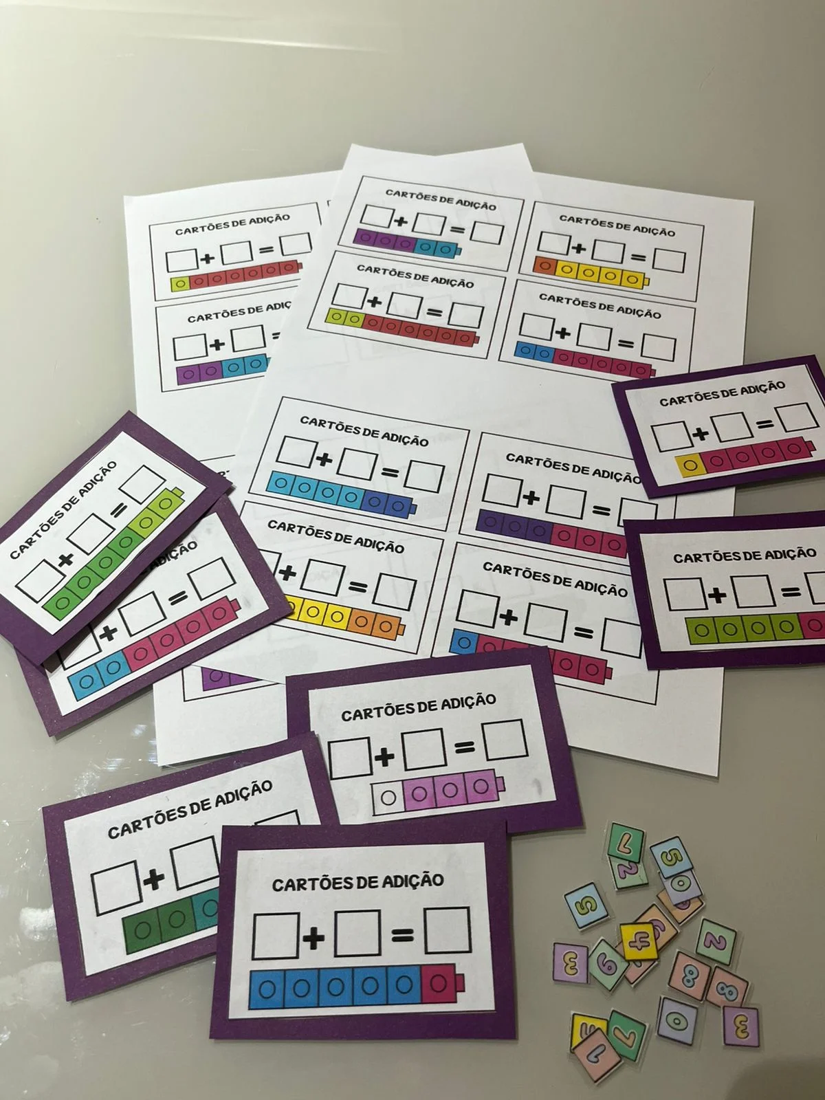 CARDS DE SOMA PARA ATIVIDADE LÚDICA - ENSINO FUNDAMENTAL — amostra 1: Se seus alunos ainda têm dificuldade com continhas……