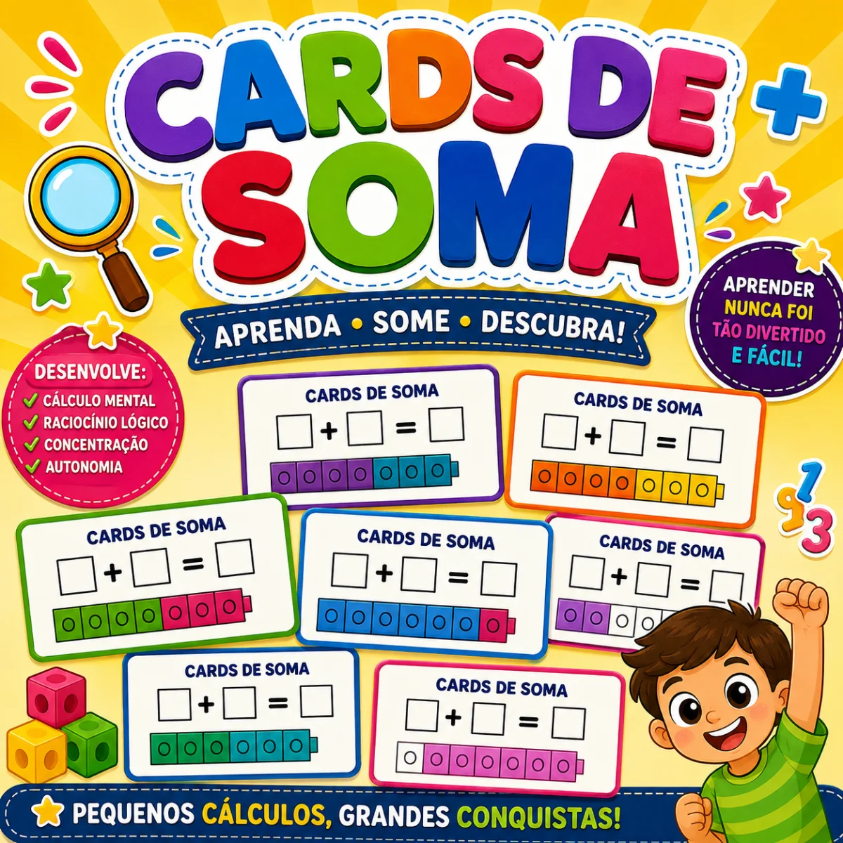 CARDS DE SOMA PARA ATIVIDADE LÚDICA - ENSINO FUNDAMENTAL — Alfabetização para Educação Infantil: Se seus alunos ainda têm…