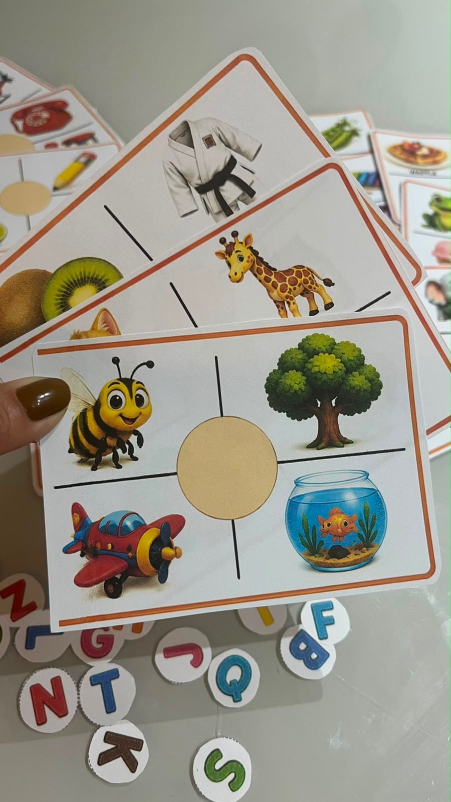 CARDS DO ALFABETO ILUSTRADO ✨ Para imprimir — amostra 4: 🔤 Cards do Alfabeto Ilustrado