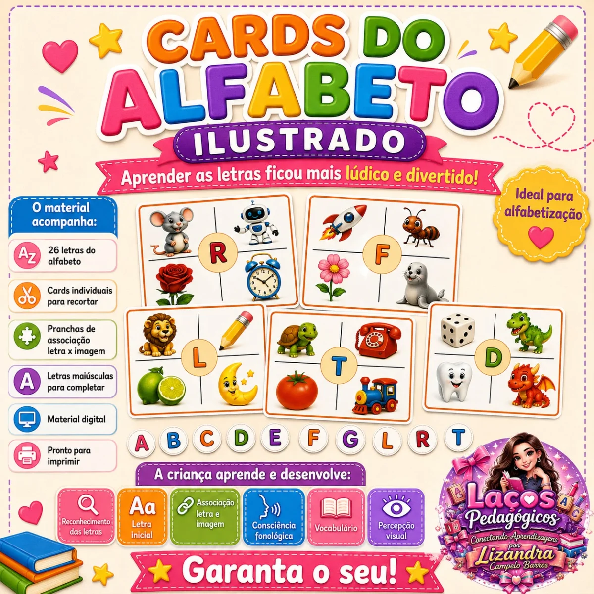 🔤 CARDS DO ALFABETO ILUSTRADO ✨ — Alfabetização para Educação Infantil: 🔤 CARDS DO ALFABETO ILUSTRADO ✨ Uma forma lúdica,…