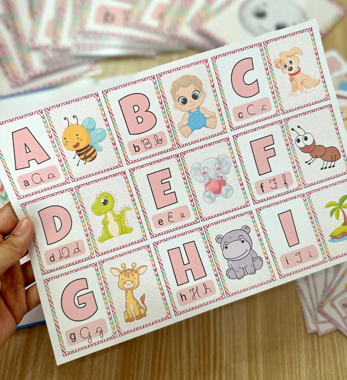 Cards do Alfabeto para Pareamento de Letras e Imagens — amostra 1: Cards do alfabeto para relacionar imagens e letras…