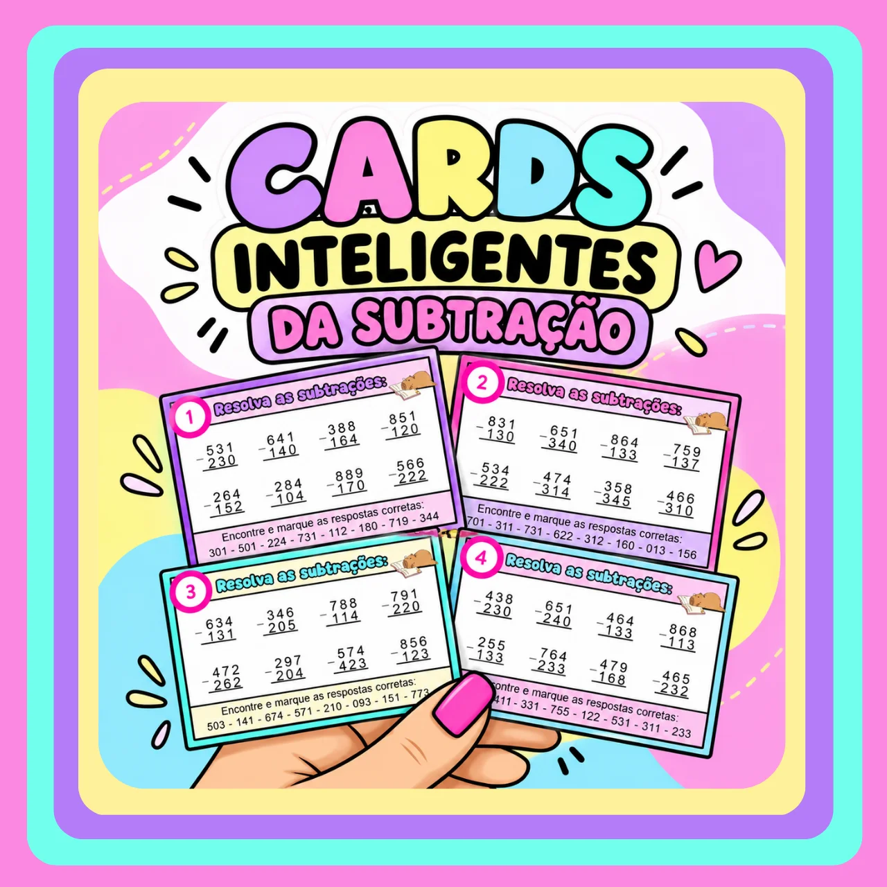 Cards Inteligentes de Subtração – Método CERTO — Matemática para 3º ano: Transforme o ensino da subtração com desafios em…