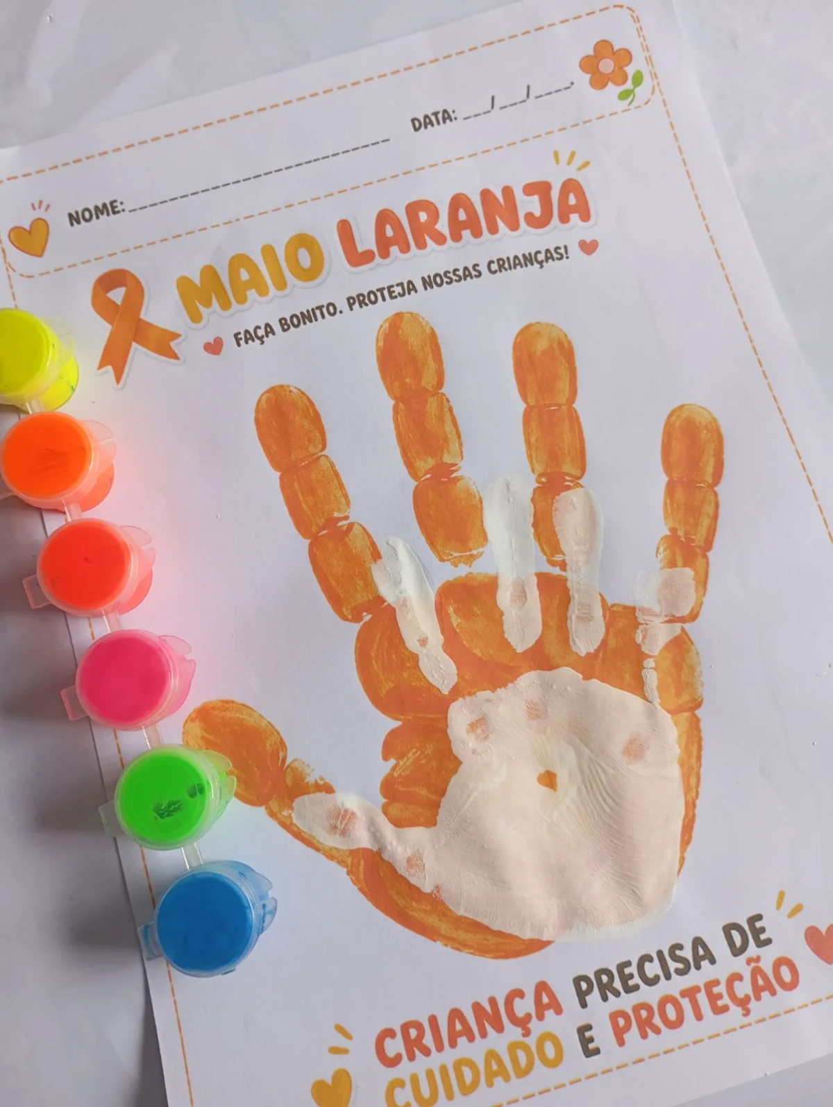 Carimbo Mãozinha Maio Laranja | Atividades Educativas para Imprimir — amostra 1: Transforme o aprendizado em um momento de…