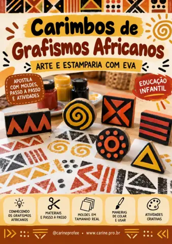 Carimbos de grafismos africanos- Arte africana Ed infantil — capa do material