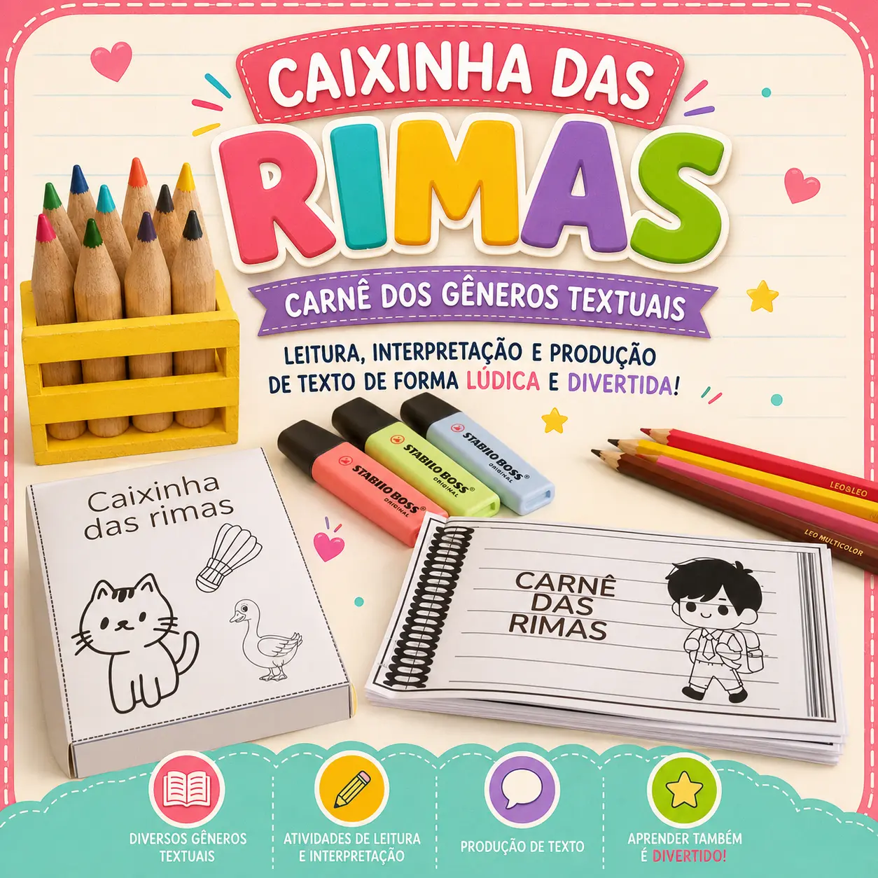 Carnê das Rimas – Atividade Lúdica de Alfabetização — Alfabetização para Educação Infantil: Carnê das Rimas Recurso…
