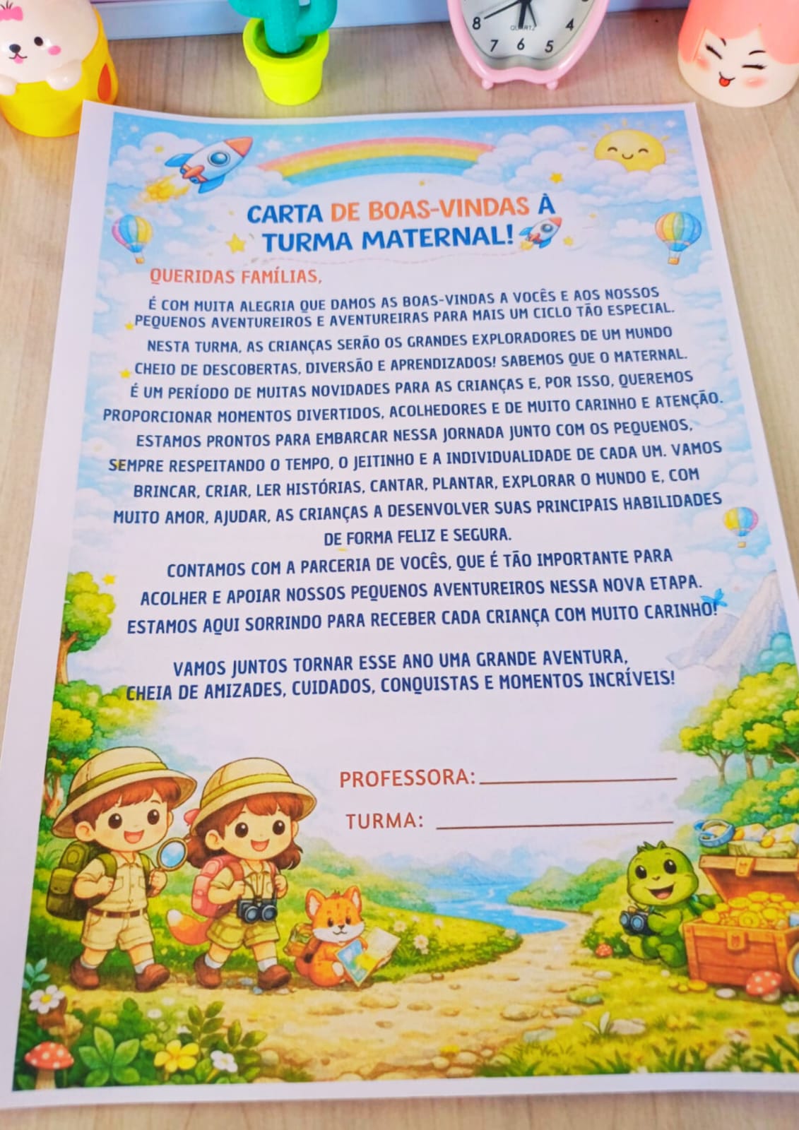 Carta de boas-vindas às famílias para a maternal – PDF para Imprimir — Apostilas para Educação Infantil: Quer começar o ano…