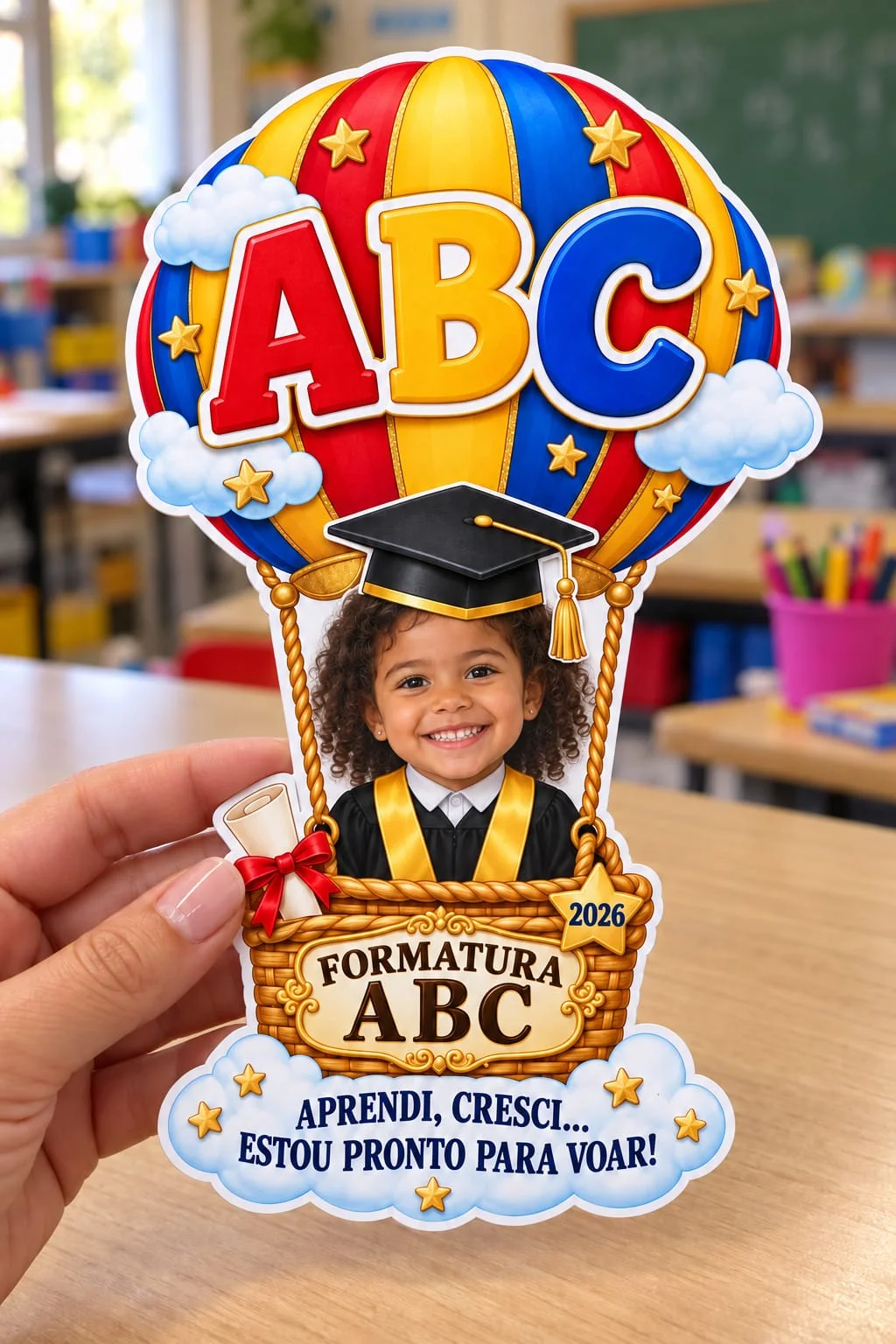 Cartão Balão Formatura ABC com Foto – PDF para Imprimir — amostra 2: 🎈✨ Garanta seu arquivo e prepare uma recordação…