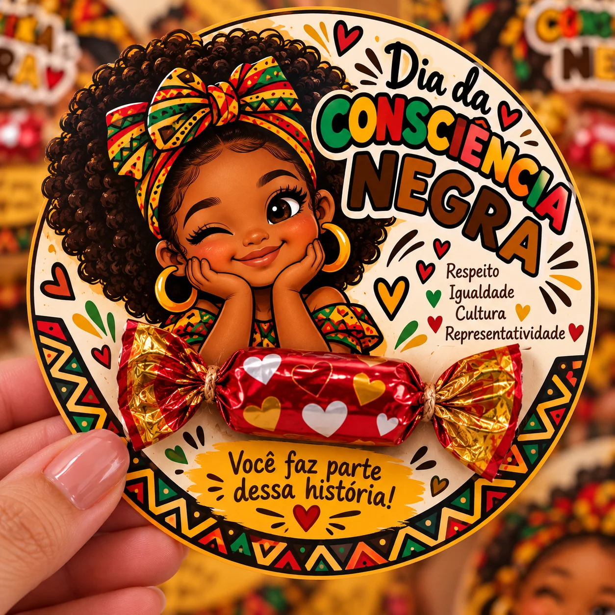 CARTÃO COM PARA BALA – DIA DA CONSCIÊNCIA NEGRA! — Ciências para Todas as séries: ✨ Uma lembrancinha linda, criativa e…