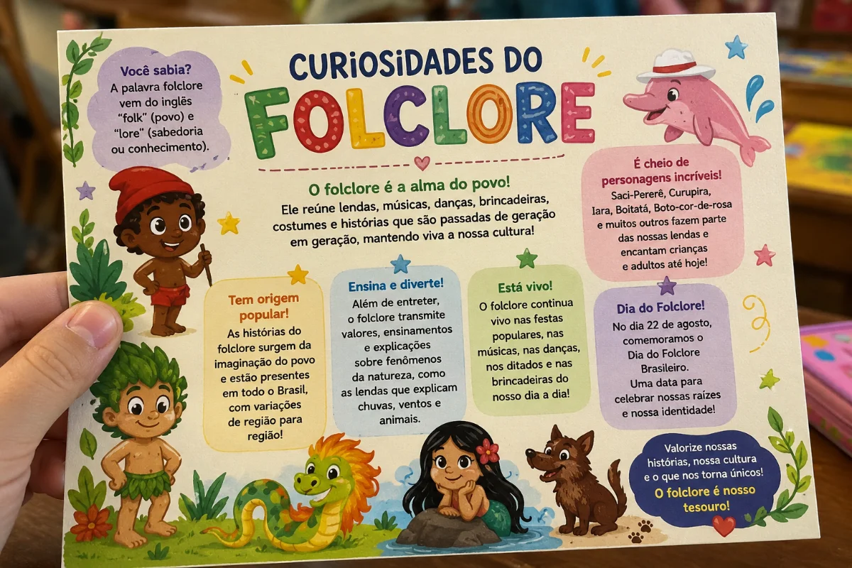 Cartão Curiosidades do Folclore Brasileiro — capa do material