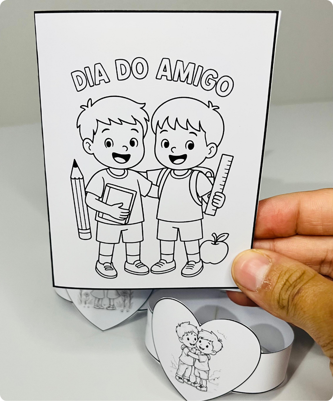 Cartão de amizade para imprimir — Dia do Amigo — amostra 3: O que você encontra no PDF