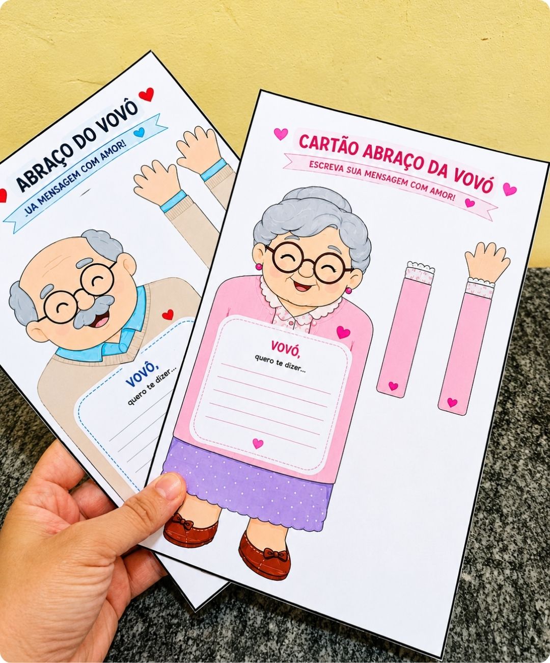 Cartão de Dia dos Avós para imprimir – Educação Infantil — amostra 2: Como aplicar a atividade em sala
